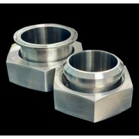 Labcradle Stainless Steel Plain Bevel with Hex Nut to Tri-clamp Adapter