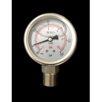 LabCradle Stainless Steel Pressure Gauge Bar PSI 1/2" MNPT