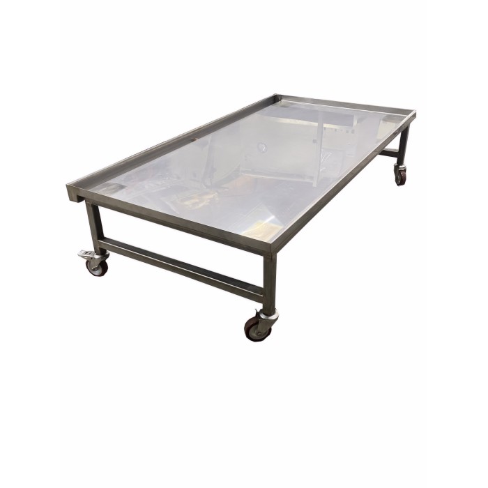 Stainless Steel Hydro Grow Flood Table with Drain Castors Brakes (pre-owned)