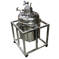 Precision Jacketed Stainless Tank High Pressure 100 Gallon or 380L Vacuum Jacket Collection Tank With Coil, Dip Tube, Drain