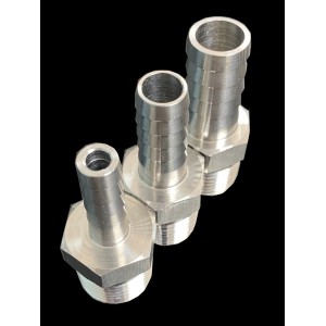 Labcradle Stainless Steel 1/2" MNPT to Hose Barb Adapter