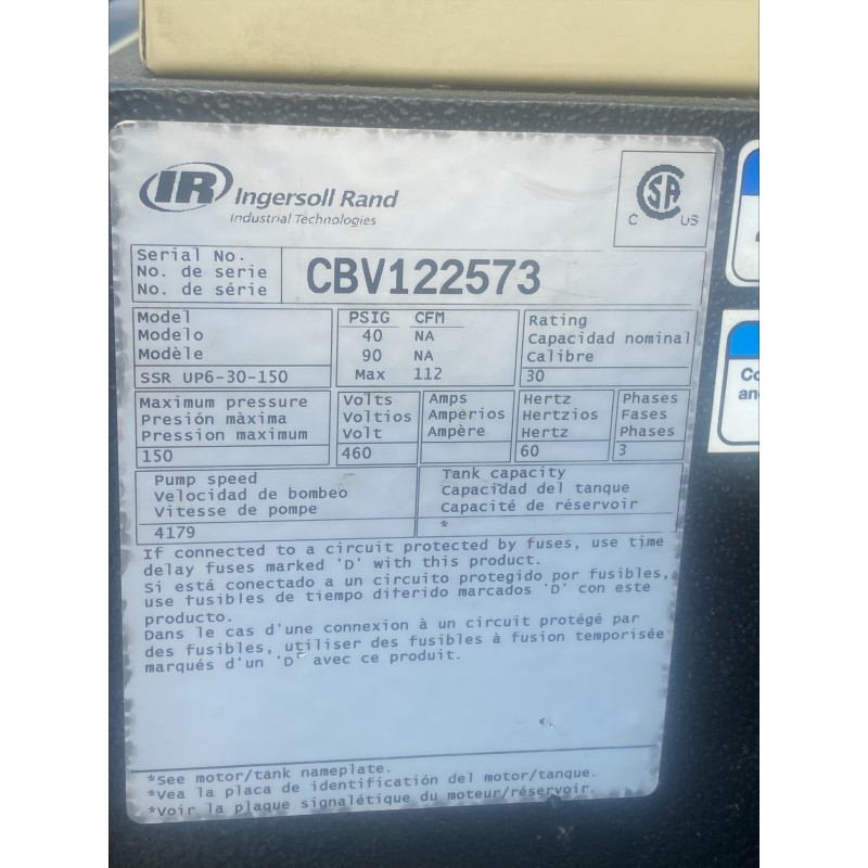 Ingersoll Rand Industrial Intellisys Technologies Air Compressor with