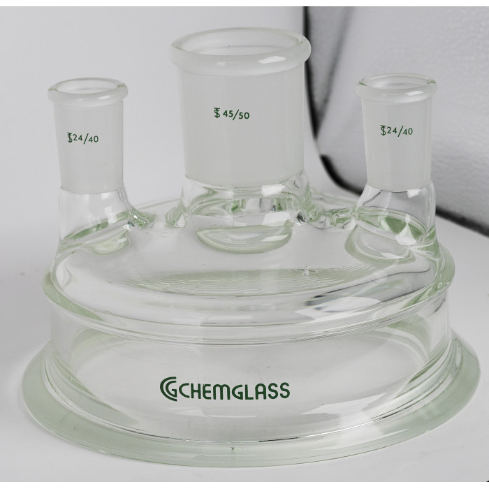 Chemglass 150mm (6") ground glass reactor Head Shott Duran