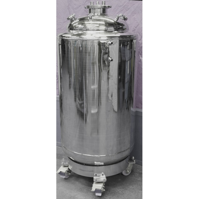 LabCradle Jacketed Stainless Tank Solvent Collection Recovery Reclaim With Condensing Coil 200lb Double Jacketed