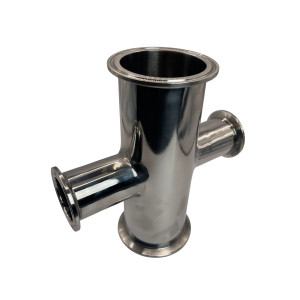 Labcradle Stainless Steel Sanitary TC  Tri Clamp 4 way Adaptor.  2x 2” & 2x 3”