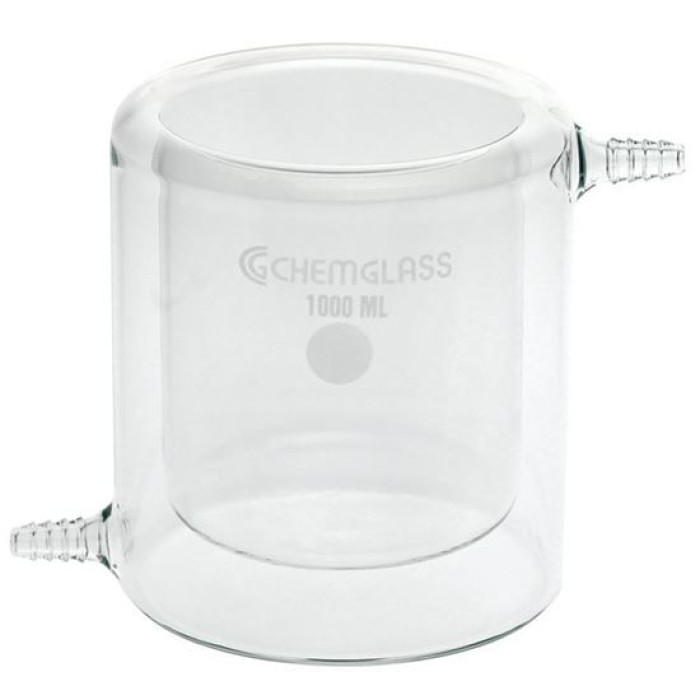 Chemglass or Schott Duran Jacketed Reaction Beaker 600ml or 1000ml